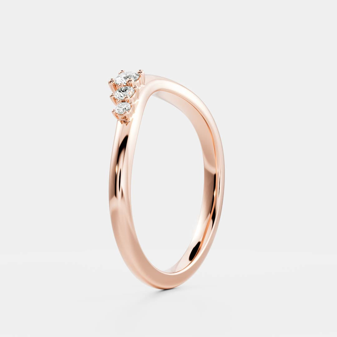 0.1 TCW Round Curved Moissanite Wedding Band