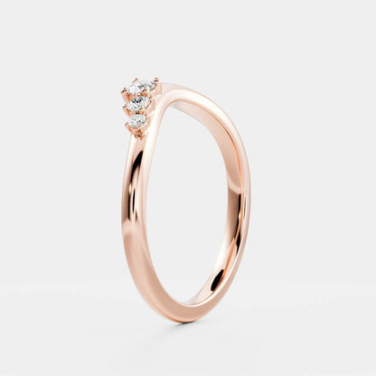 0.1 TCW Round Curved Moissanite Wedding Band