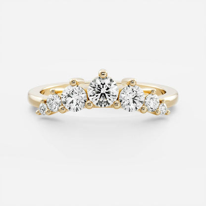 0.2 TCW Round Curved Moissanite Wedding Band