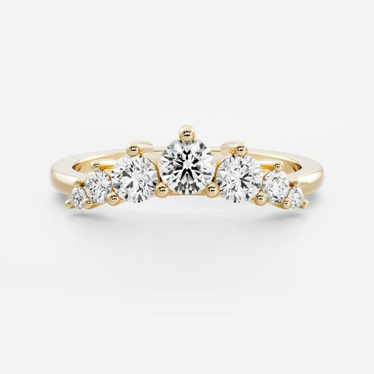 0.2 TCW Round Curved Moissanite Wedding Band