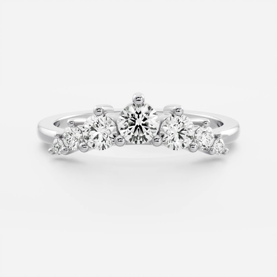 0.2 TCW Round Curved Moissanite Wedding Band