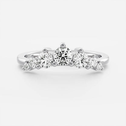 0.2 TCW Round Curved Moissanite Wedding Band