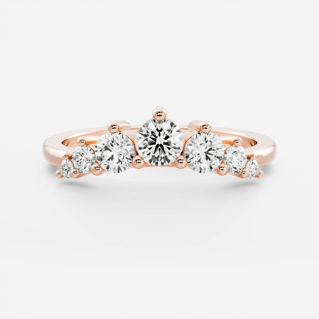 0.2 TCW Round Curved Moissanite Wedding Band