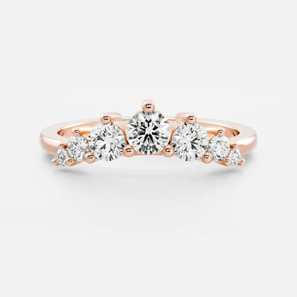 0.2 TCW Round Curved Moissanite Wedding Band
