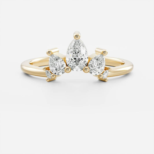 0.2 TCW Pear Curved Moissanite Wedding Band