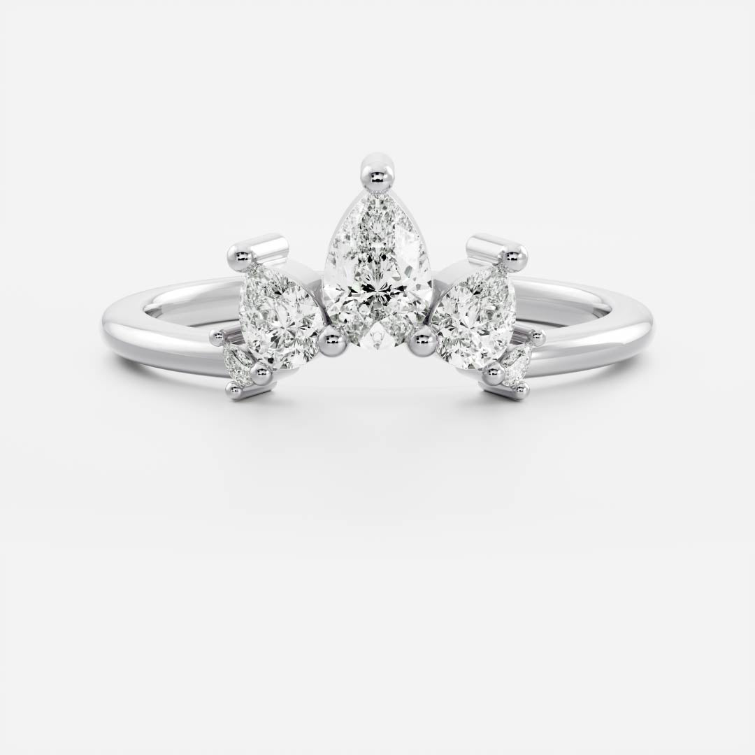 0.2 TCW Pear Curved Moissanite Wedding Band