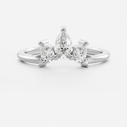 0.2 TCW Pear Curved Moissanite Wedding Band
