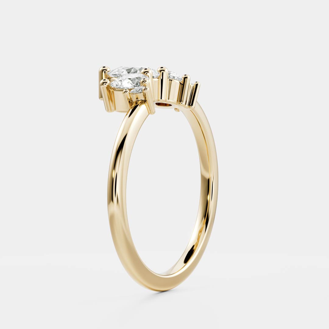 0.2 TCW Pear Curved Moissanite Wedding Band