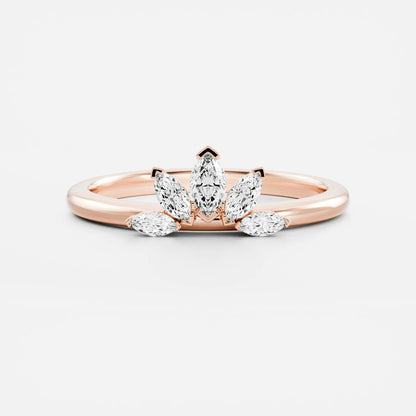 0.1 TCW Marquise Curved Moissanite Wedding Band