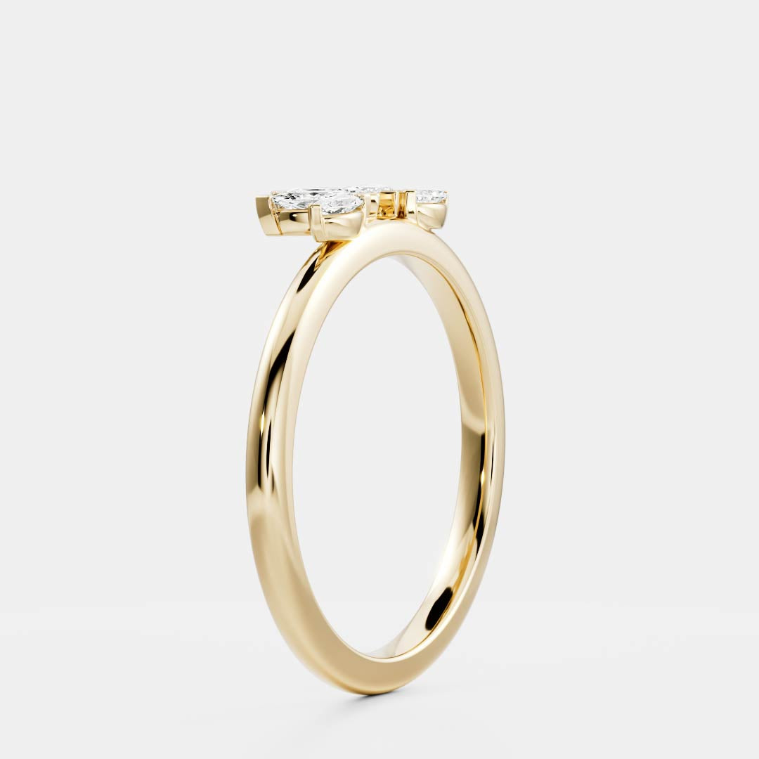 0.1 TCW Marquise Curved Moissanite Wedding Band