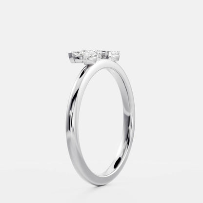 0.1 TCW Marquise Curved Moissanite Wedding Band