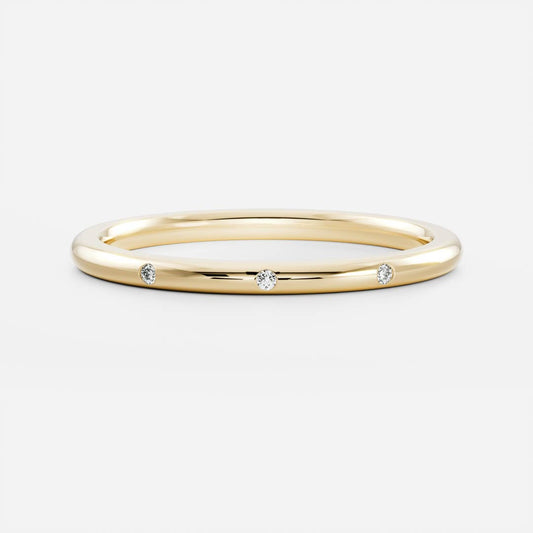 0.1 TCW Round Flush Setting Moissanite Wedding Band