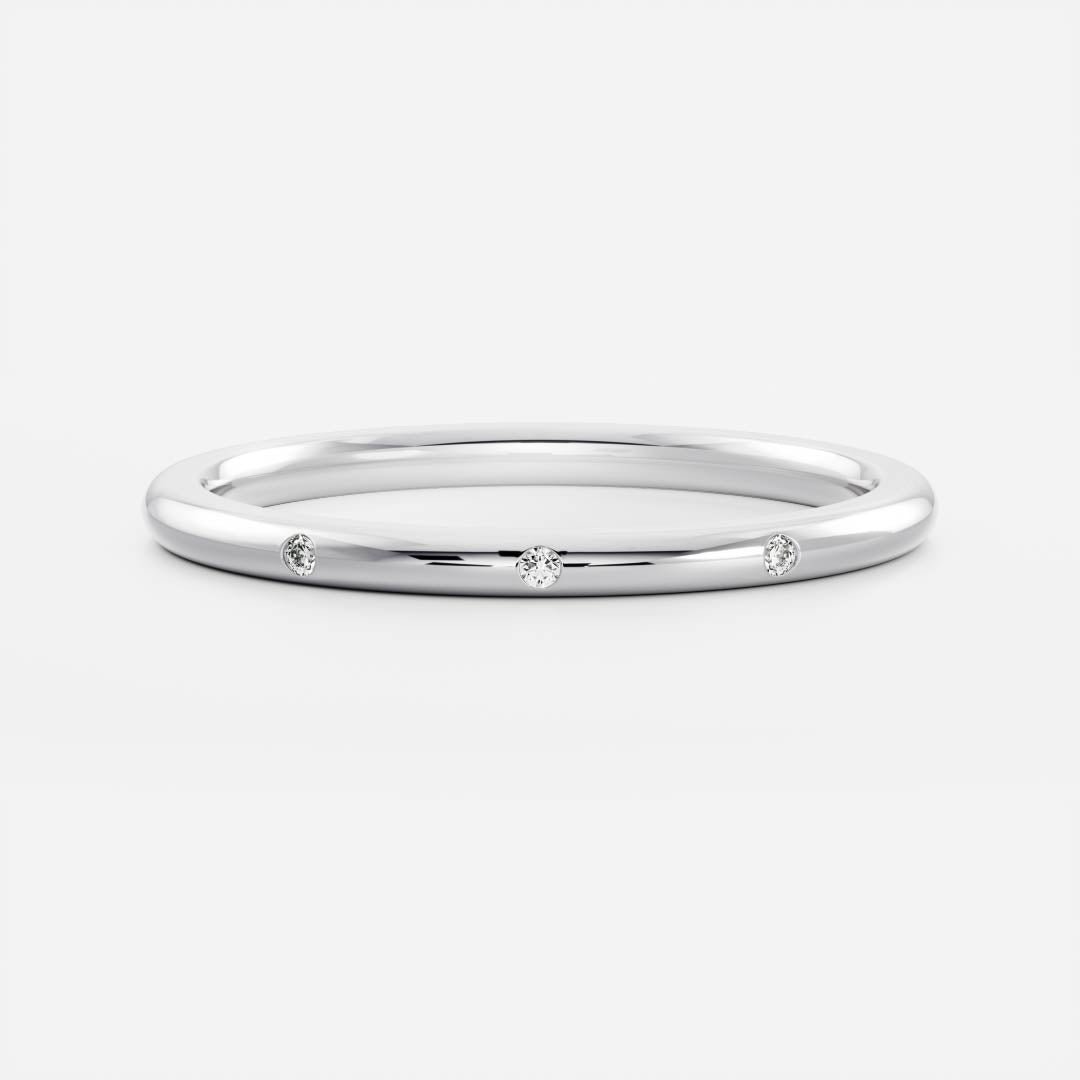 0.1 TCW Round Flush Setting Moissanite Wedding Band