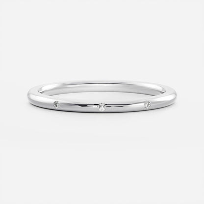 0.1 TCW Round Flush Setting Moissanite Wedding Band