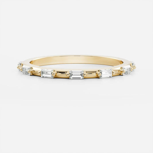 0.2 TCW Baguette Half Eternity Moissanite Wedding Band