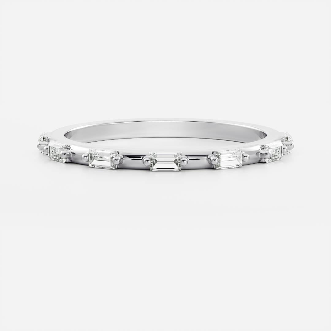 0.2 TCW Baguette Half Eternity Moissanite Wedding Band