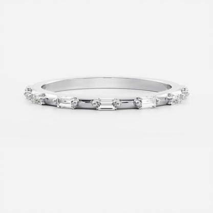 0.2 TCW Baguette Half Eternity Moissanite Wedding Band