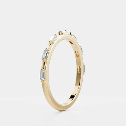 0.2 TCW Baguette Half Eternity Moissanite Wedding Band