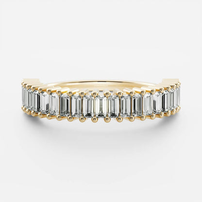 0.4 TCW Baguette Half Eternity Moissanite Wedding Band