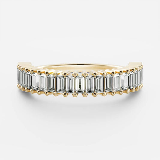 0.4 TCW Baguette Half Eternity Moissanite Wedding Band