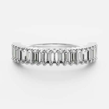 0.4 TCW Baguette Half Eternity Moissanite Wedding Band