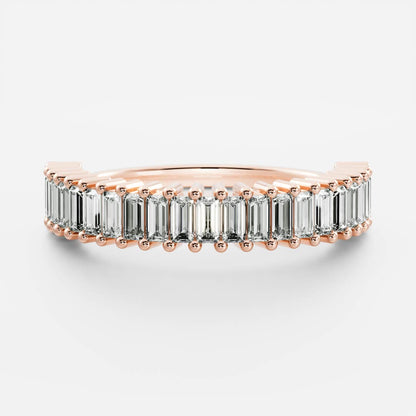 0.4 TCW Baguette Half Eternity Moissanite Wedding Band