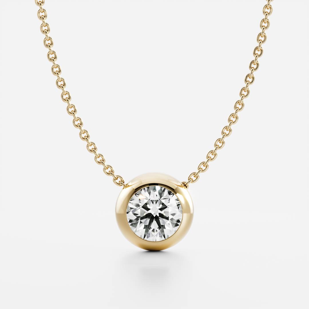 0.5 TCW Round Moissanite Bezel Necklace