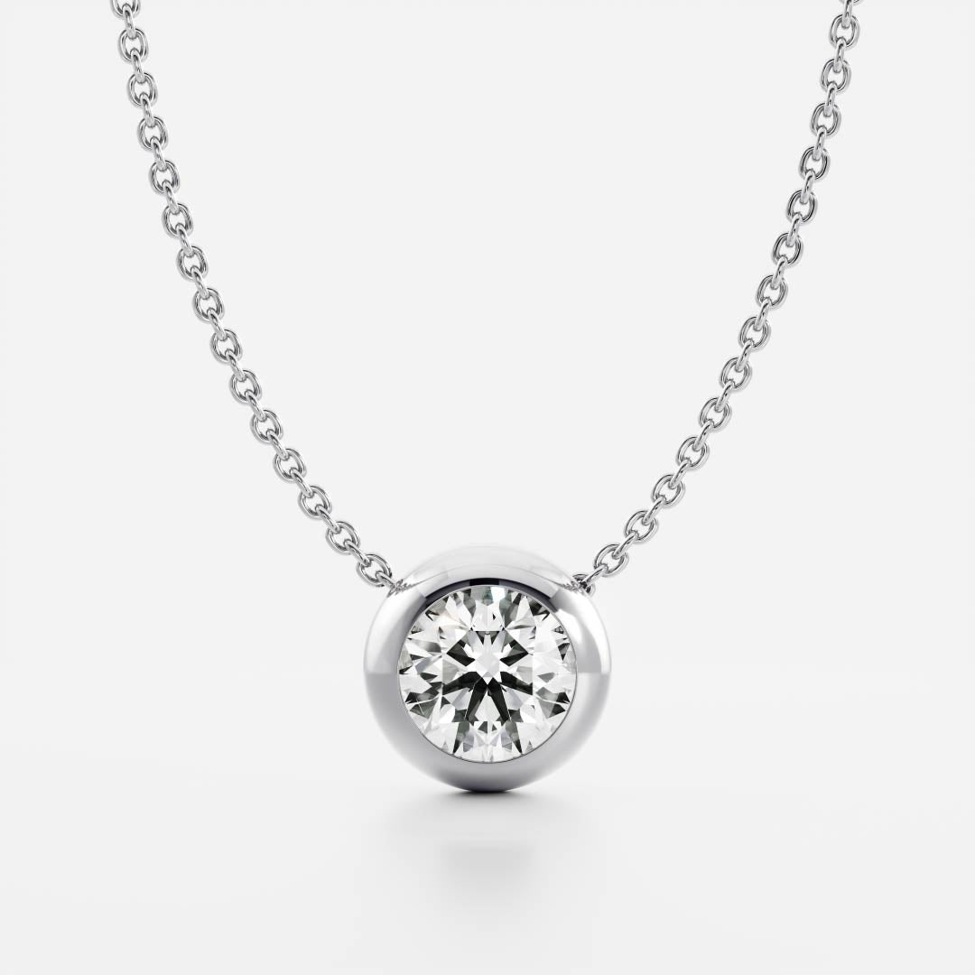 0.5 TCW Round Moissanite Bezel Necklace