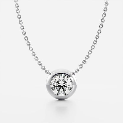 0.5 TCW Round Moissanite Bezel Necklace