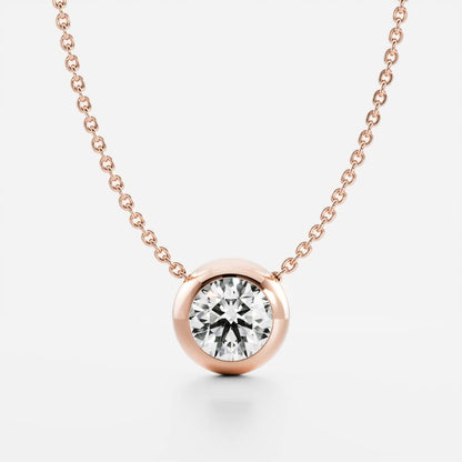 0.5 TCW Round Moissanite Bezel Necklace