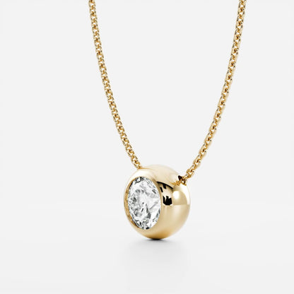 0.5 TCW Round Moissanite Bezel Necklace