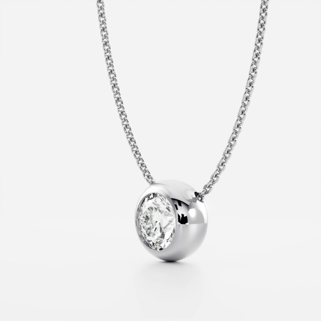 0.5 TCW Round Moissanite Bezel Necklace