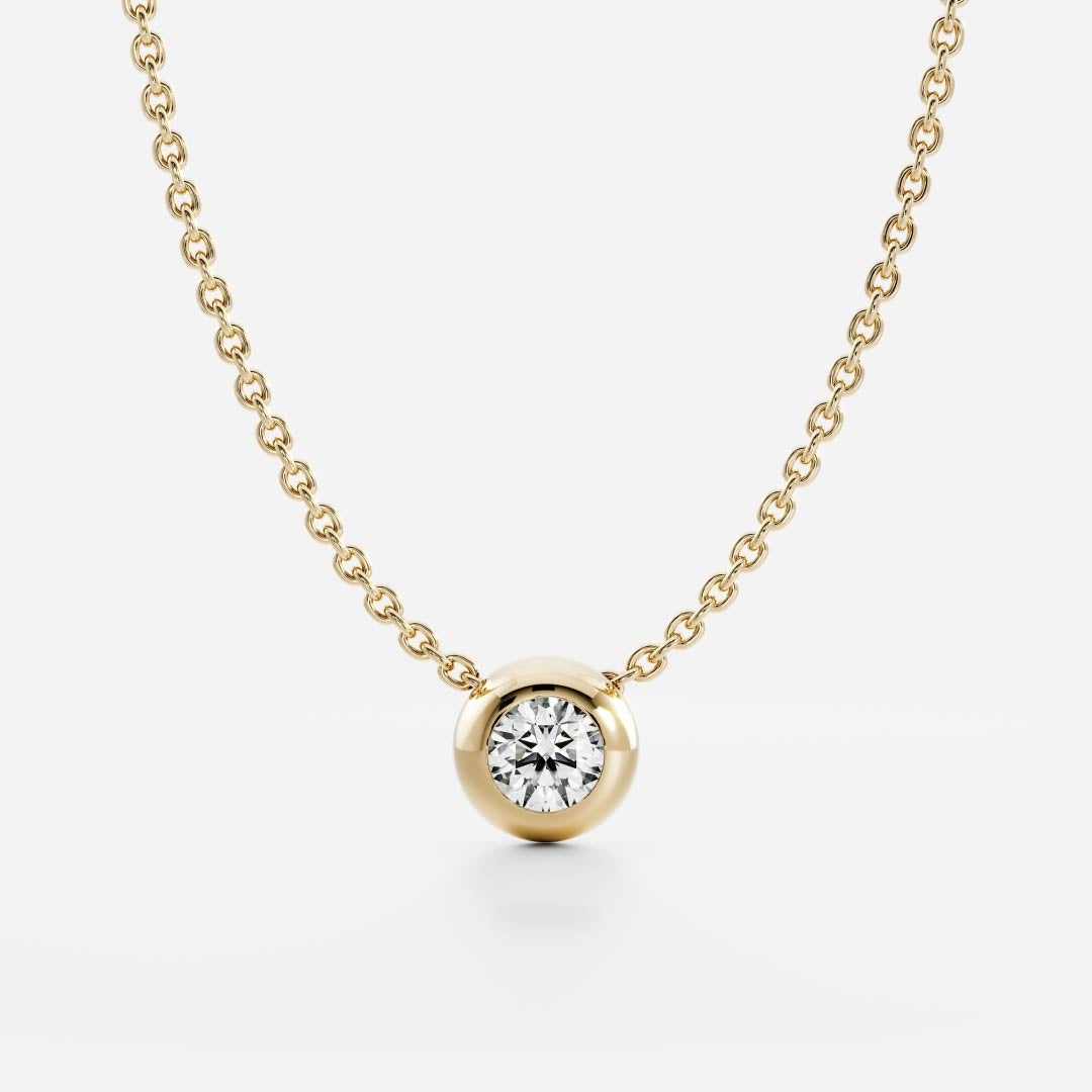 0.5 TCW Round Moissanite Bezel Necklace