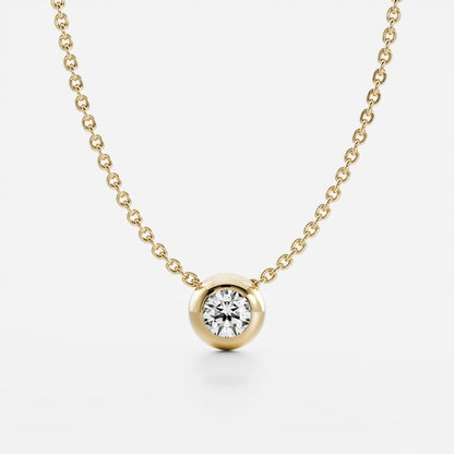 0.5 TCW Round Moissanite Bezel Necklace