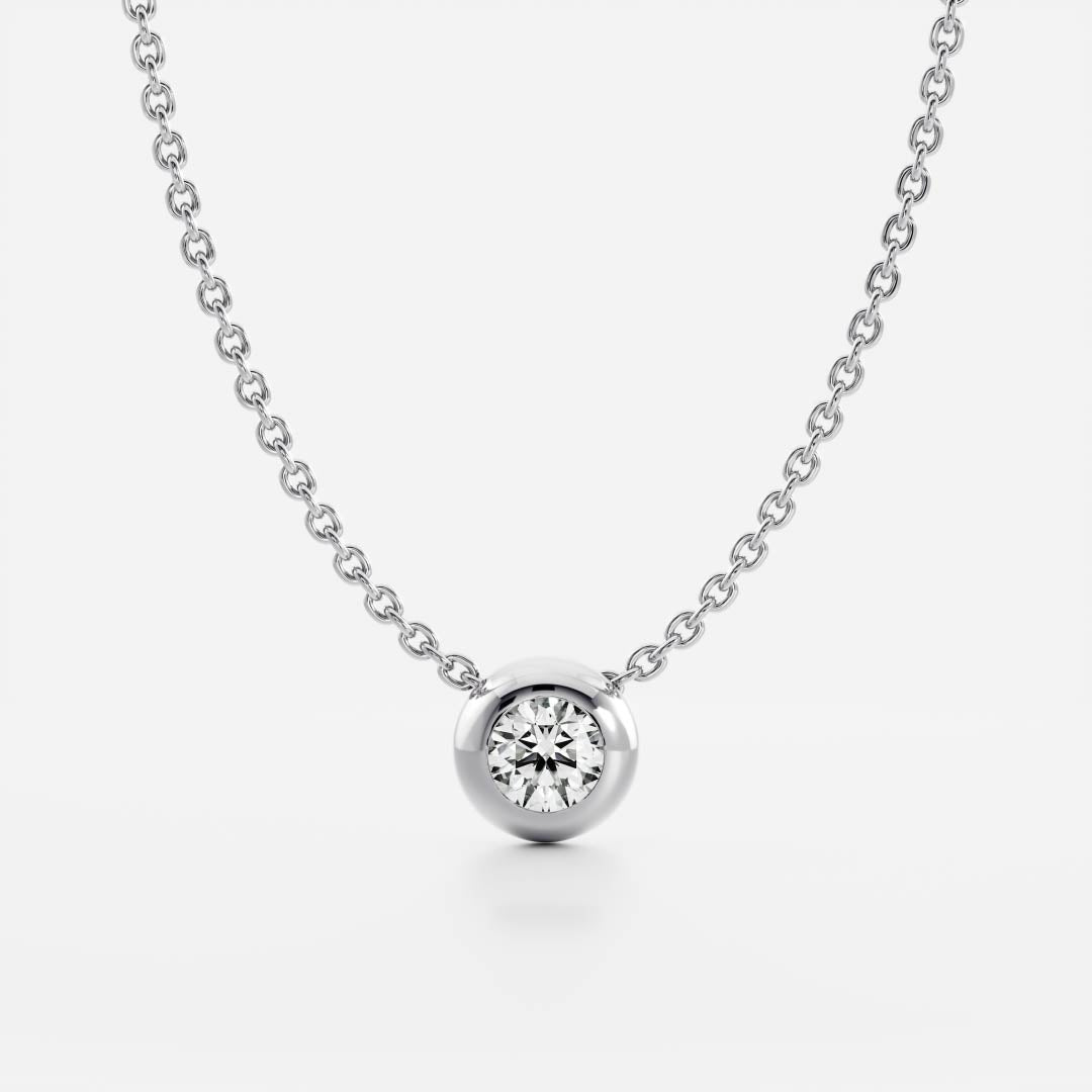 0.5 TCW Round Moissanite Bezel Necklace