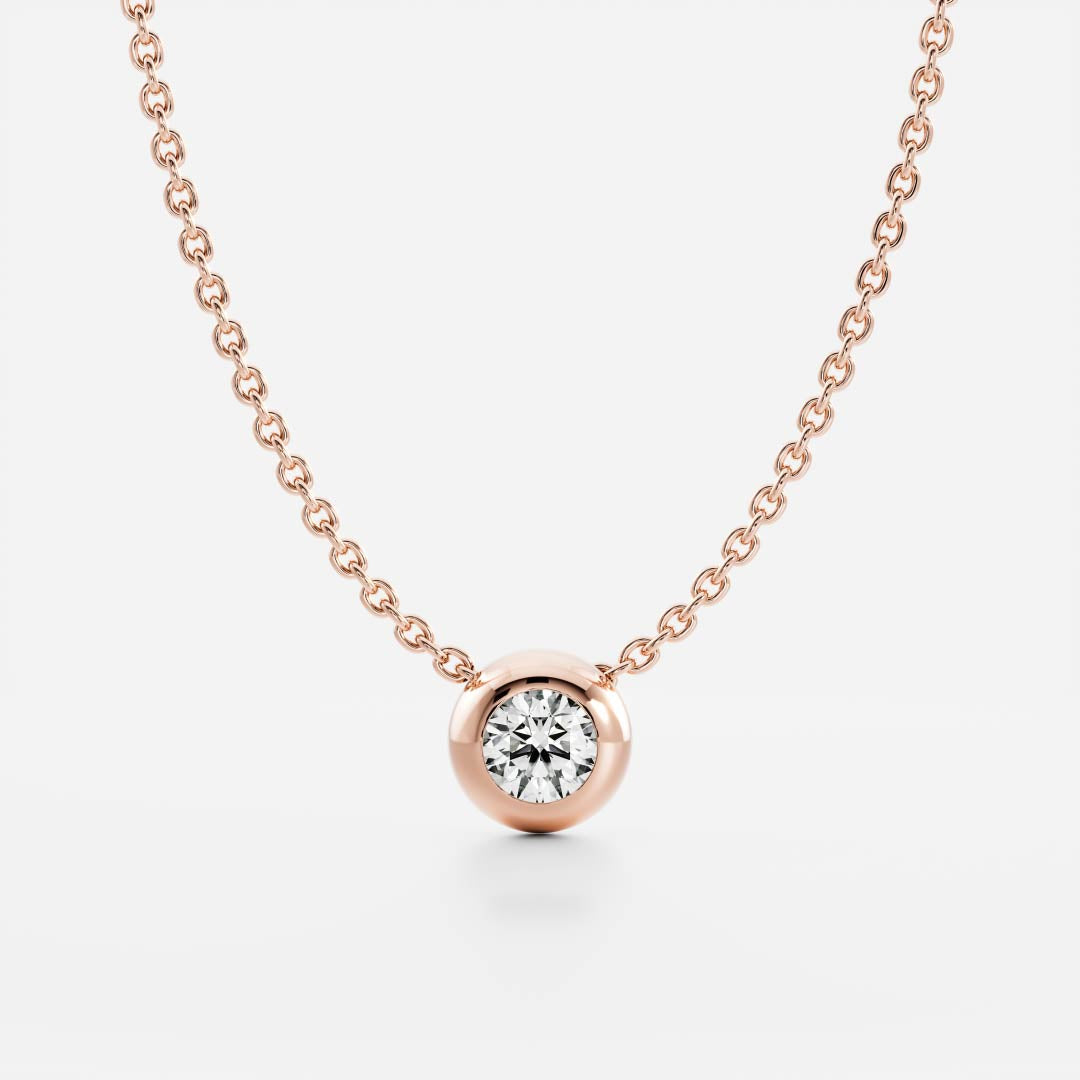 0.5 TCW Round Moissanite Bezel Necklace