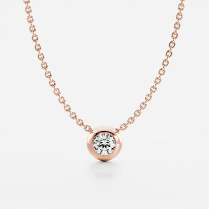 0.5 TCW Round Moissanite Bezel Necklace