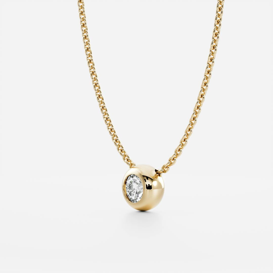 0.5 TCW Round Moissanite Bezel Necklace