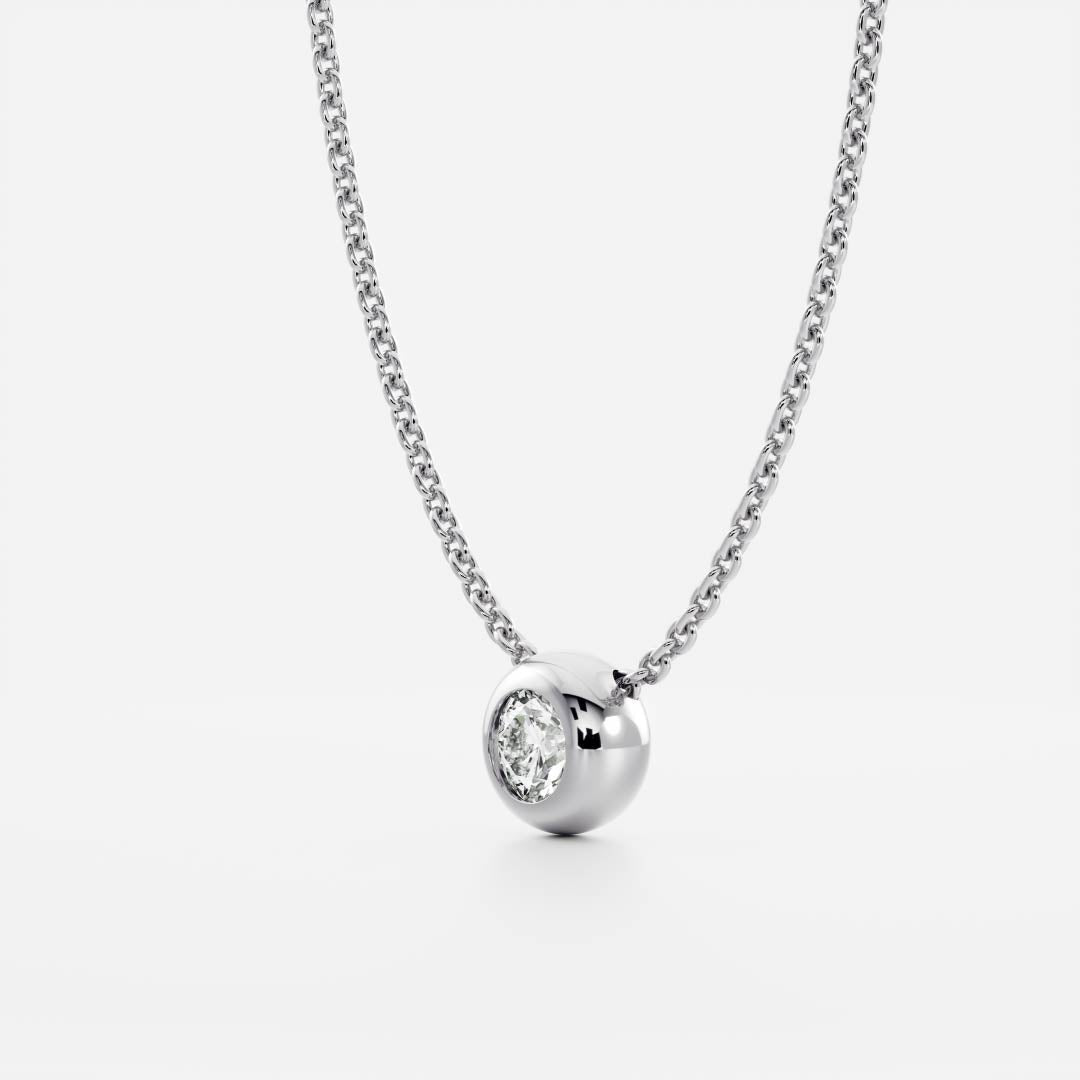 0.5 TCW Round Moissanite Bezel Necklace