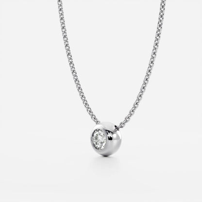 0.5 TCW Round Moissanite Bezel Necklace