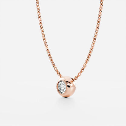 0.5 TCW Round Moissanite Bezel Necklace