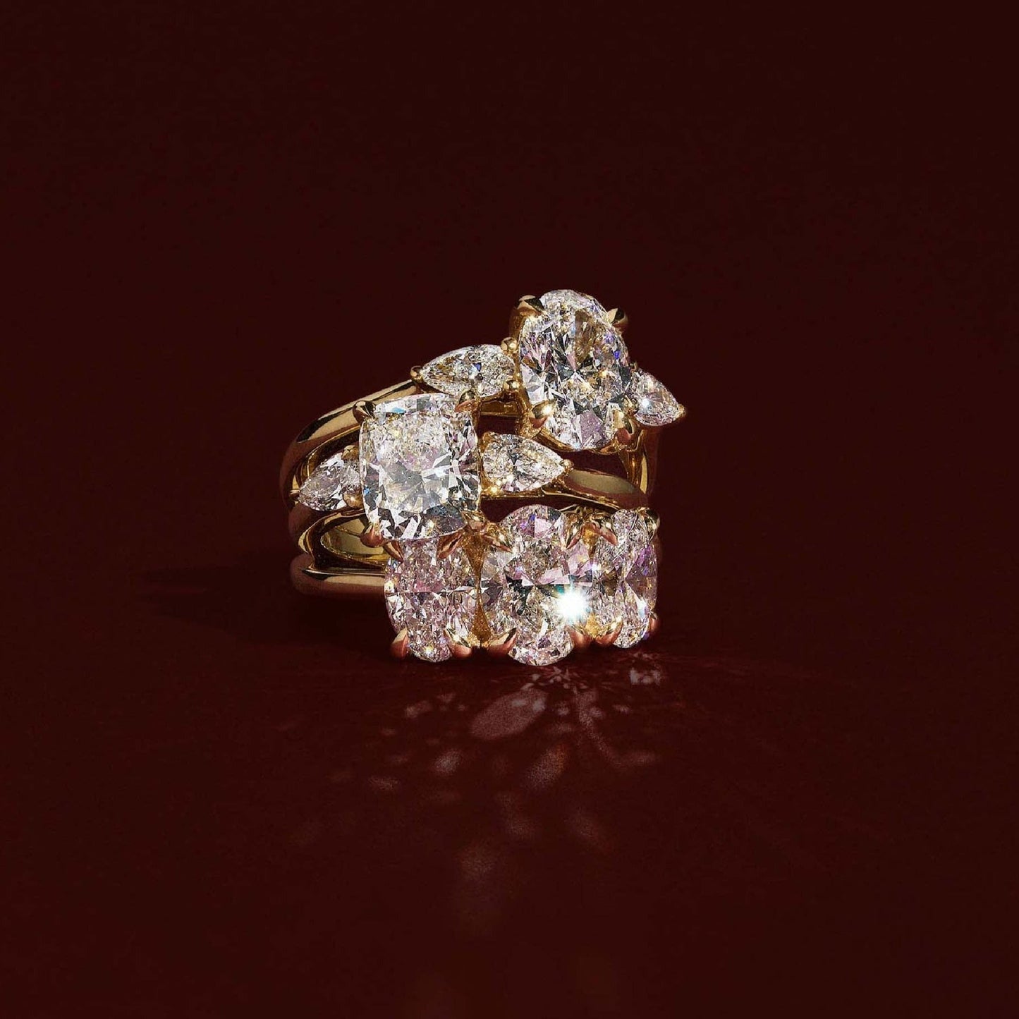 1.5 CT Oval Three Stone Moissanite Engagement Ring