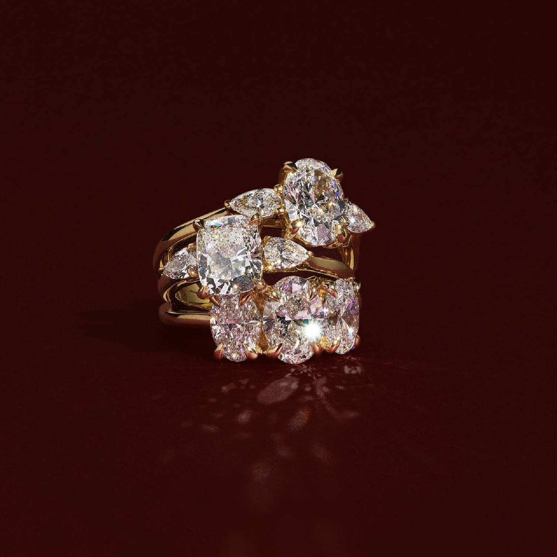 1.5 CT Oval Three Stone Moissanite Engagement Ring