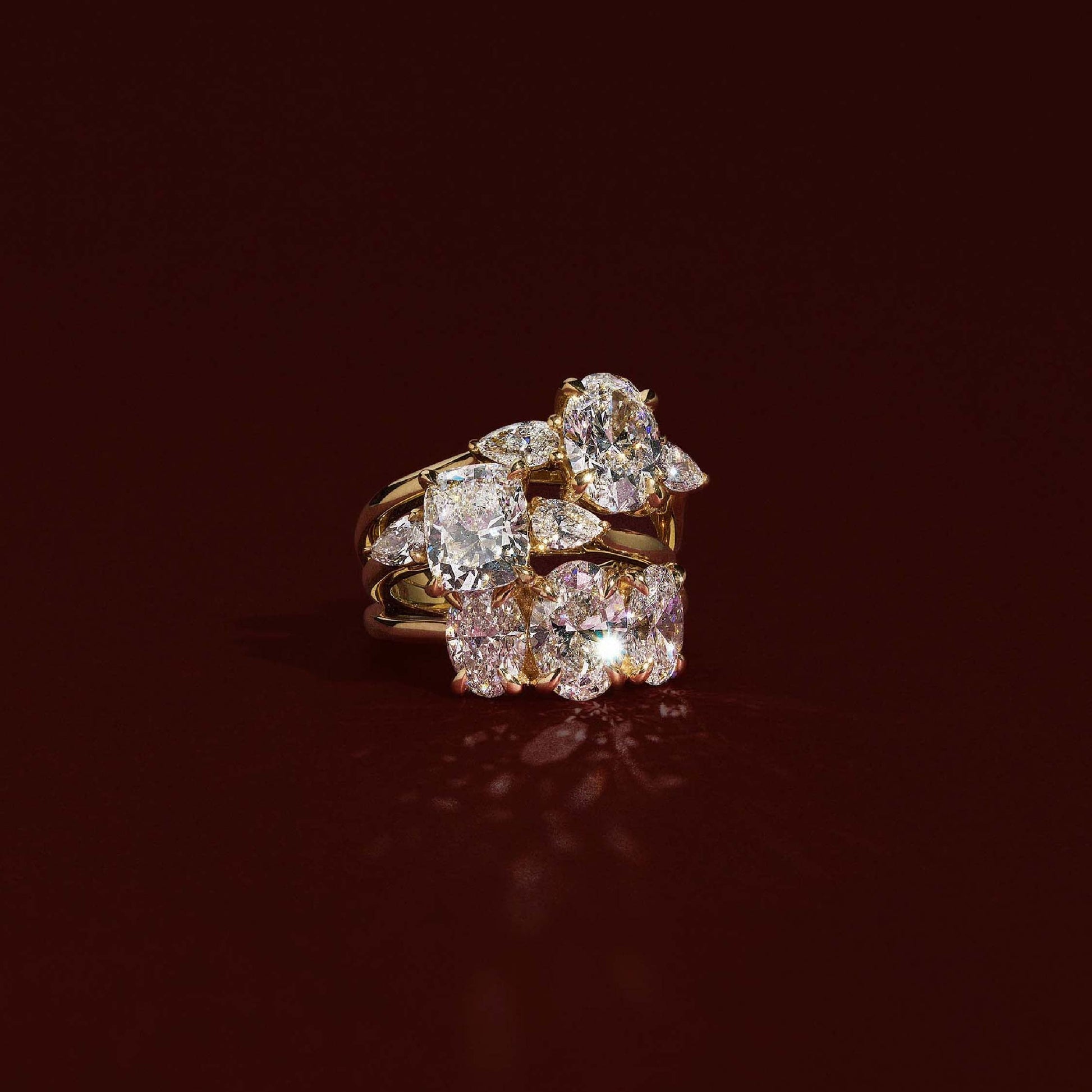 1 CT Elongated Cushion Three Stone Moissanite Engagement Ring