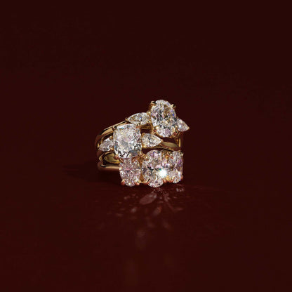 1 CT Elongated Cushion Three Stone Moissanite Engagement Ring