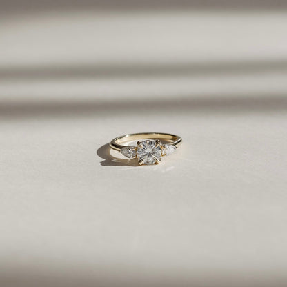 0.5 CT Round Three Stone Moissanite Engagement Ring