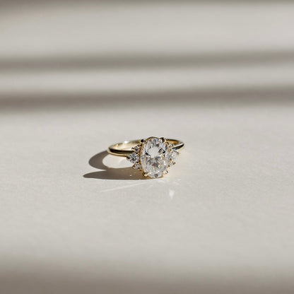 1 CT Oval Cluster Moissanite Engagement Ring