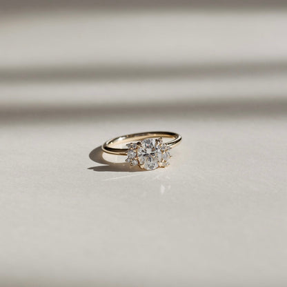 1 CT Oval Cluster Moissanite Engagement Ring