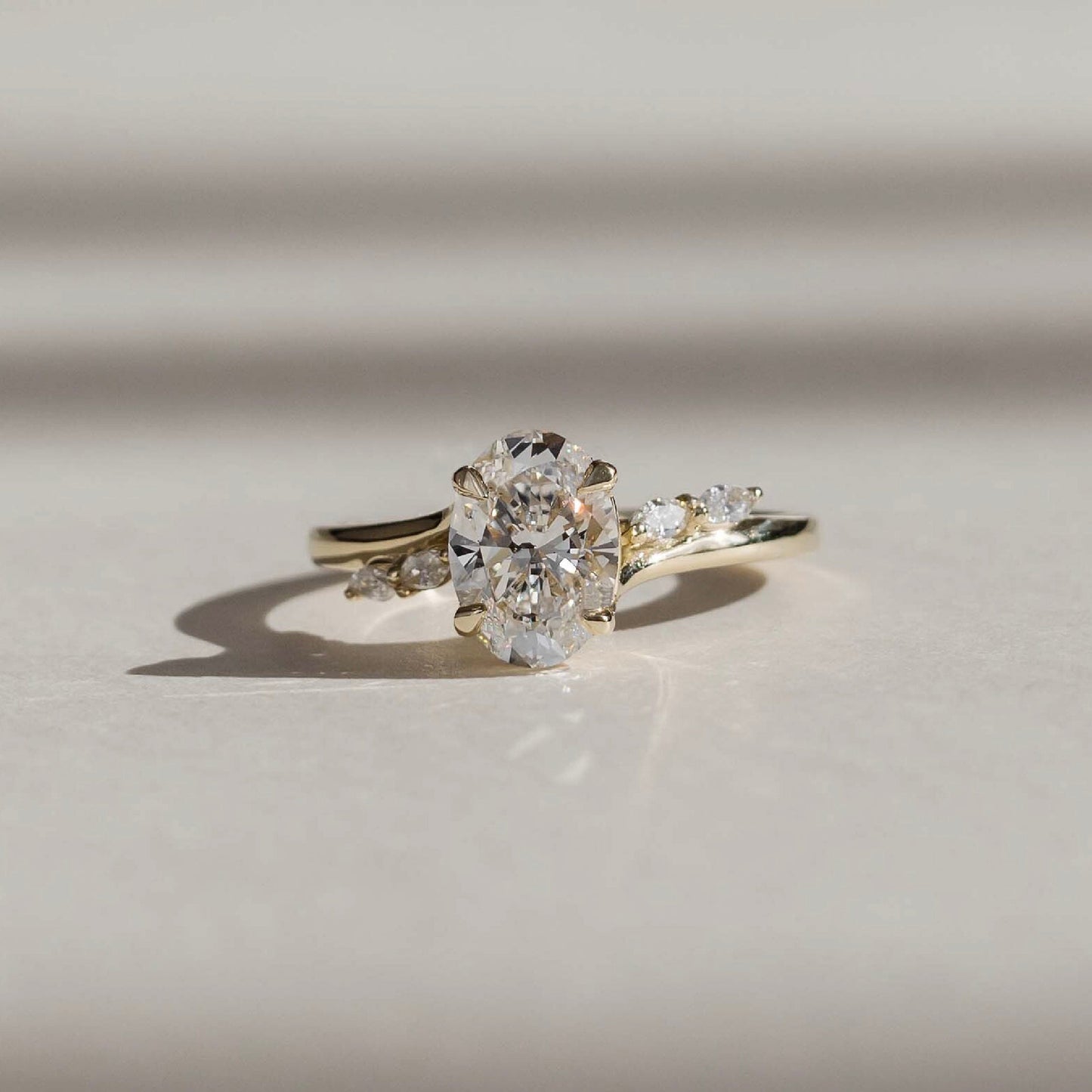 1 CT Oval Cluster Moissanite Engagement Ring