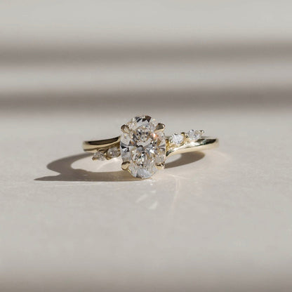 1 CT Oval Cluster Moissanite Engagement Ring